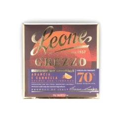 Leone Raw Unrefined 70% Orange & Cinnamon Dark Chocolate Bar, 70g