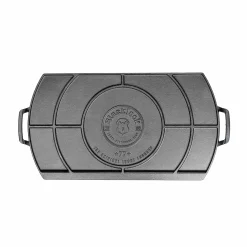 Lodge Blacklock Cast Iron Double Burner, 25.5x50.8cm