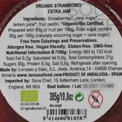 LoRUSSo Organic Artisanal Strawberry Jam, 305g