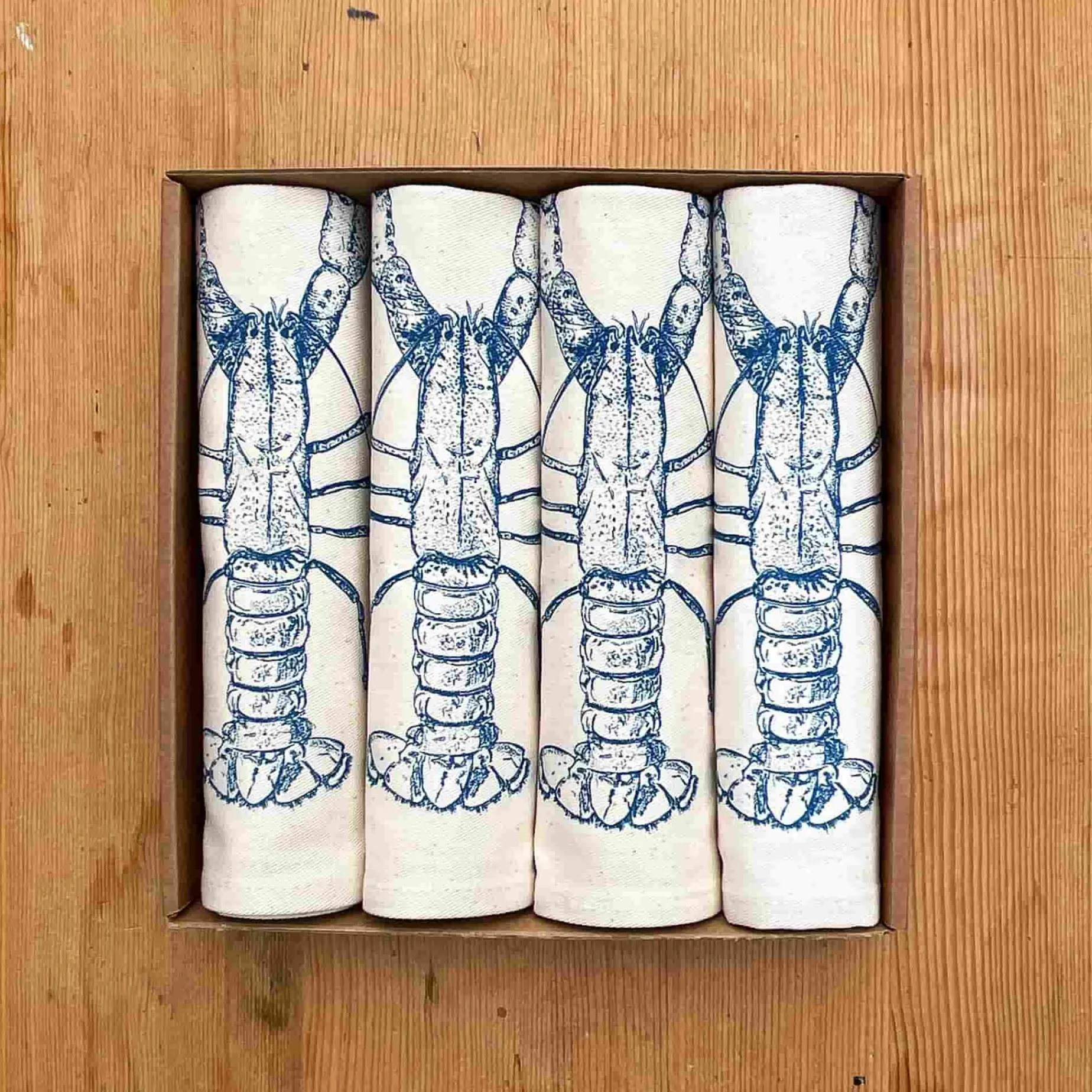 Lottie Day Set of 4 Blue Lobster Napkins