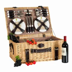 Louvre Natural Picnic Basket, 6 Person