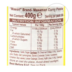 Mae Sri Thai Masaman Curry Paste, 400g