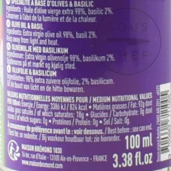 Maison Bremond Extra Virgin Olive Oil with Basil, 100ml