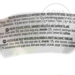 Maison Bremond Green Olive Tapenade with Grilled Almonds & White Balsamic Vinegar, 100g