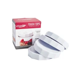 Masontops Wide Mouth Tough Tops, White Set of 4