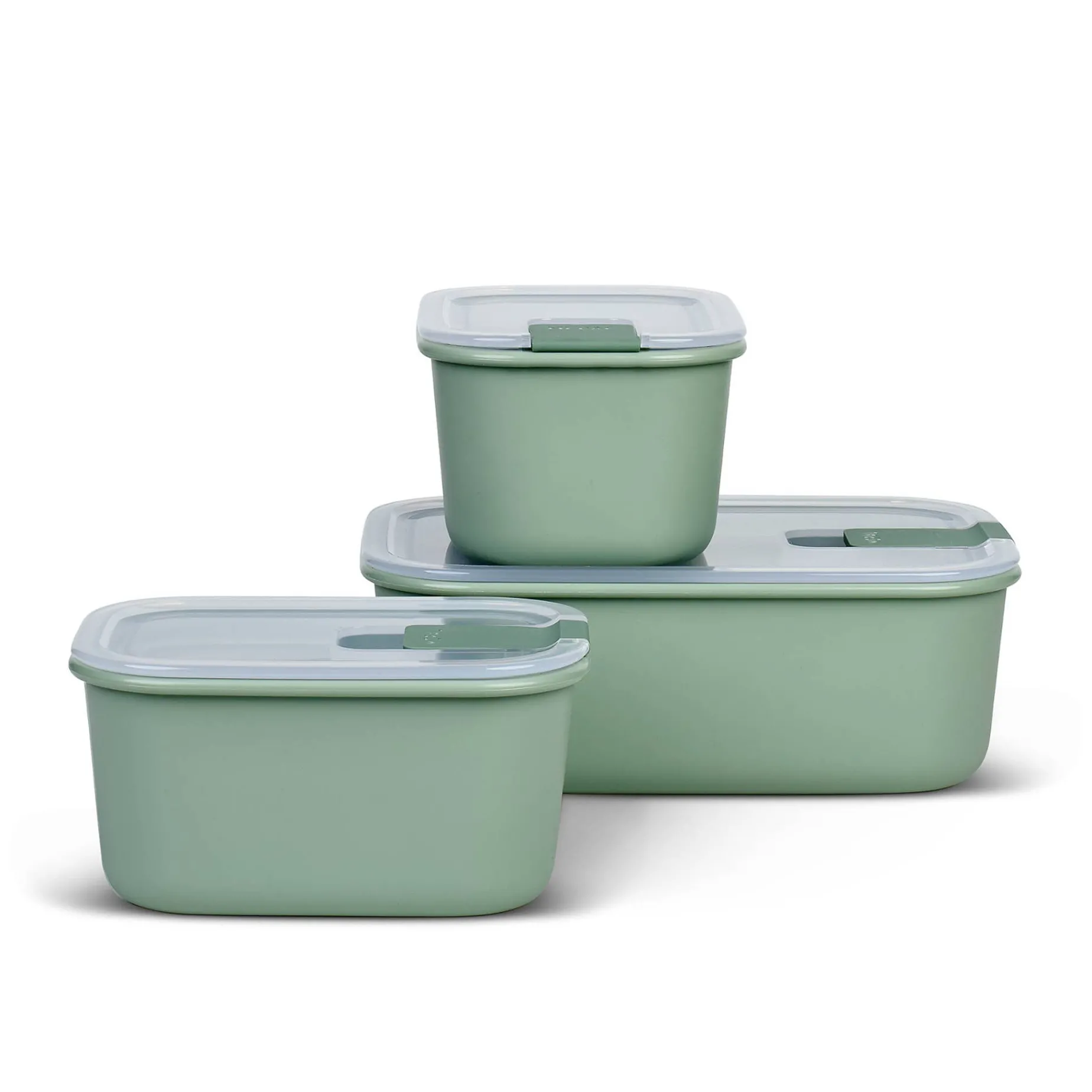 Mepal 3 Piece Easyclip Storage Box Set, Nordic Sage