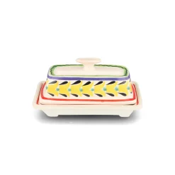 Mexican Hand Painted Butter Dish, 18.5x10cm