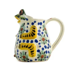 Mexican Hand Painted Floral Frog Milk Jug