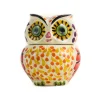 Mexican Hand Painted Orange Owl Sugar Bowl