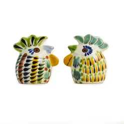 Mexican Hand Painted Rooster Salt & Pepper Shaker Set