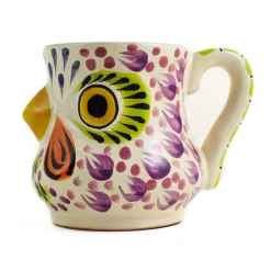 Mexican Hand Painted Rooster Mug with Green Detail
