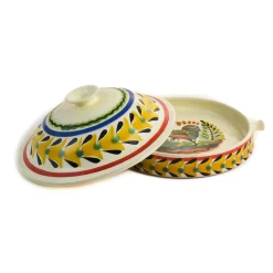 Mexican Hand Painted Rooster Tortilla Warmer, 22cm