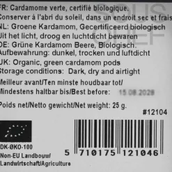 Mill & Mortar Organic Whole Green Cardamom, 25g