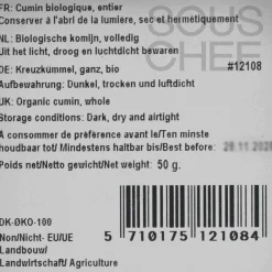 Mill & Mortar Organic Whole Cumin, 50g