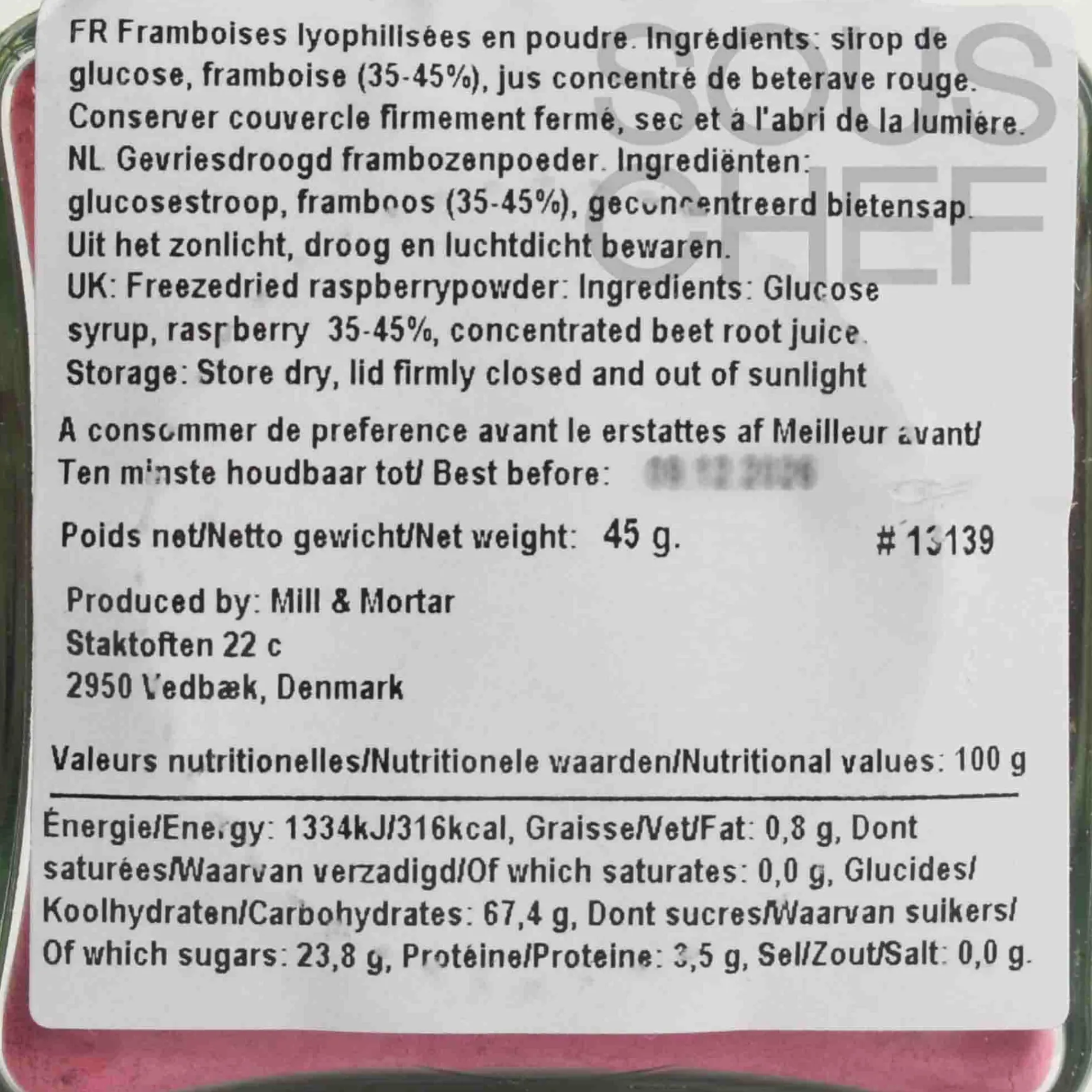 Mill & Mortar Raspberry Powder, 45g