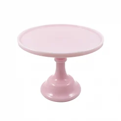 Mosser Glass Pink Milk Glass Cake Stand 10"