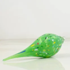 Murano Glass Decorative Teardrop Ornament, Green