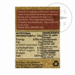 Mymoune Lebanese Fattoush Salad Dressing, 250ml