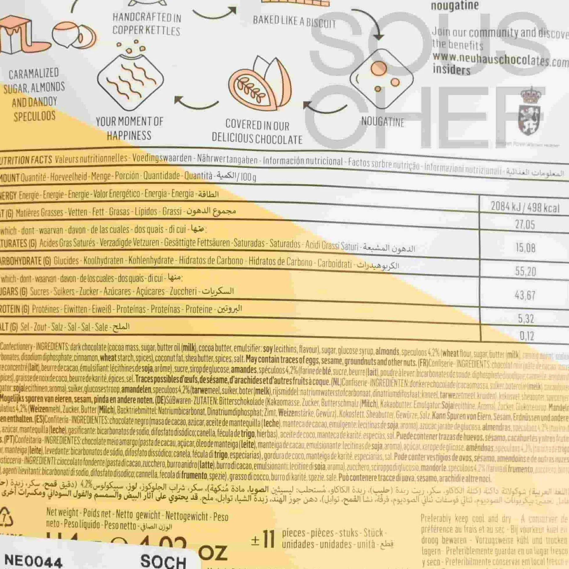 Neuhaus Chocolate Speculoos Thins, 114g