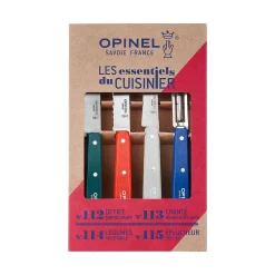 Opinel 4 Piece Red & Blue Kitchen Essentials Knife Set