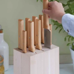 Opinel Beechwood Knife Block, 9 Slot