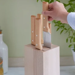 Opinel Beechwood Knife Block, 5 Slot