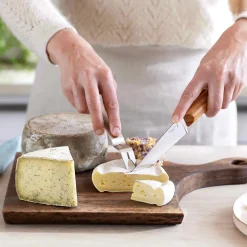 Opinel Olive Wood Handle Cheese Knife & Fork Set