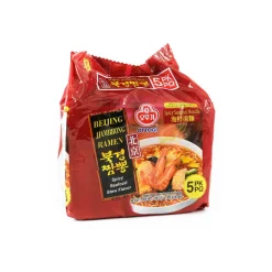 Ottogi Jjampong Seafood Flavour Ramen Noodles, 5 x 120g