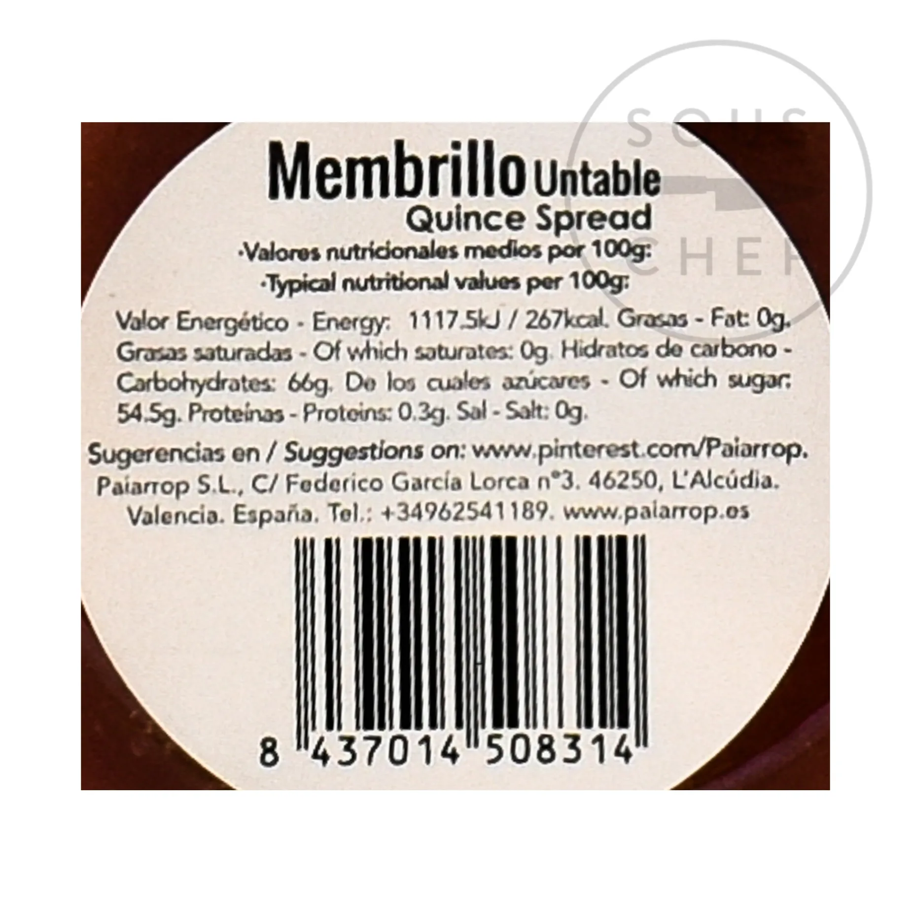 Paiarrop Valencia Quince Paste, 140g