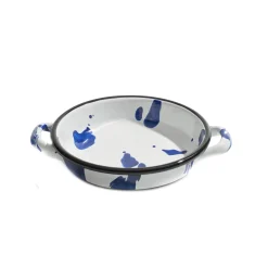 Paintstroke Enamel Frying Pan, Blue & White, 18cm