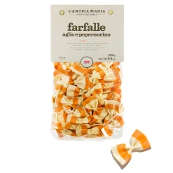 Pasta L'Antica Striped Farfalle with Garlic & Chili, 250g