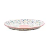 Pink Dot Enamel Oval Serving Tray, 31cm