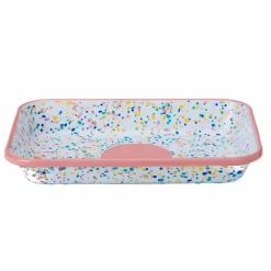 Pink Dot Enamel Roasting & Serving Dish