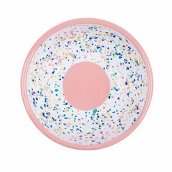 Pink Dot Enamel Salad Bowl
