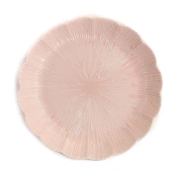 Pink Scalloped Japanese Deep Dinner Plate, 22cm