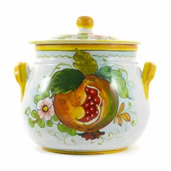 Pomegranate-Painted Terracotta Cooking Pot, 20cm