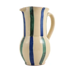 Puglia Aquamarine and Blue Stripe Pitcher