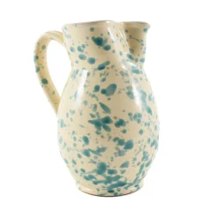 Puglia Aquamarine Splatter Ceramic Pitcher