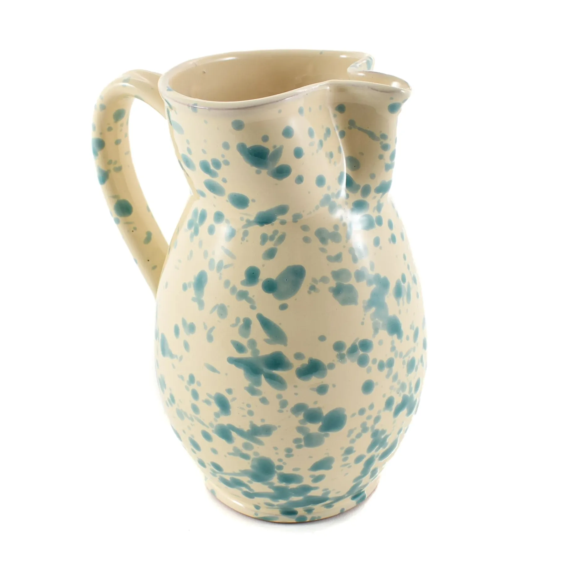 Puglia Aquamarine Splatter Ceramic Pitcher