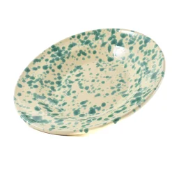 Puglia Aquamarine Splatter Pasta Bowl, 29cm