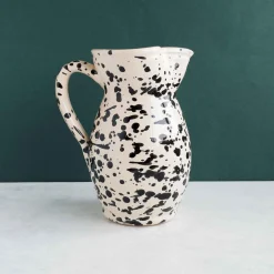 Puglia Black Splatter Ceramic Pitcher