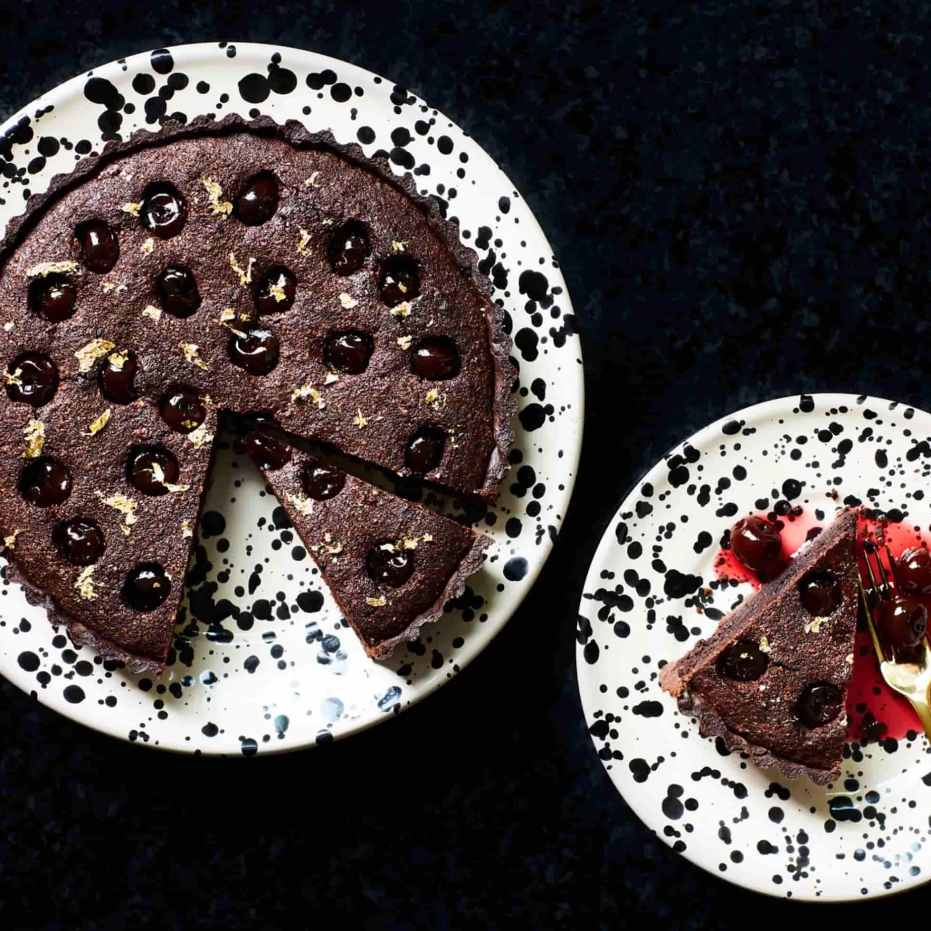 Puglia Black Splatter Side Plate, 19cm