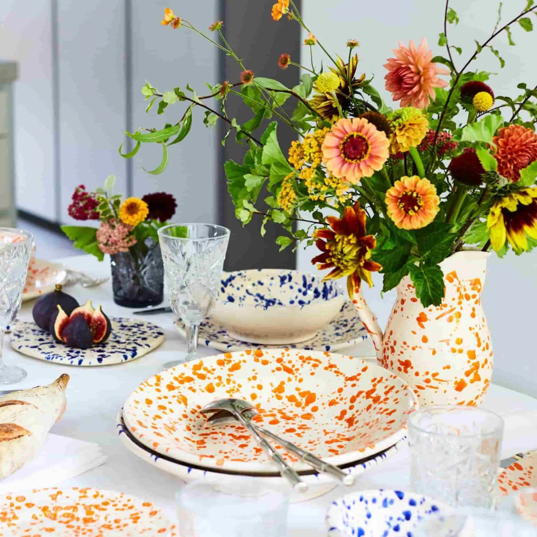 Puglia Blue Splatter Pitcher