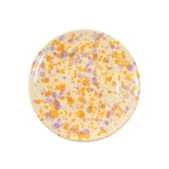 Puglia Lilac and Yellow Splatter Side Plate, 19cm