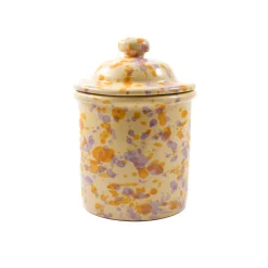 Puglia Lilac and Yellow Splatter Storage Jar, 15cm