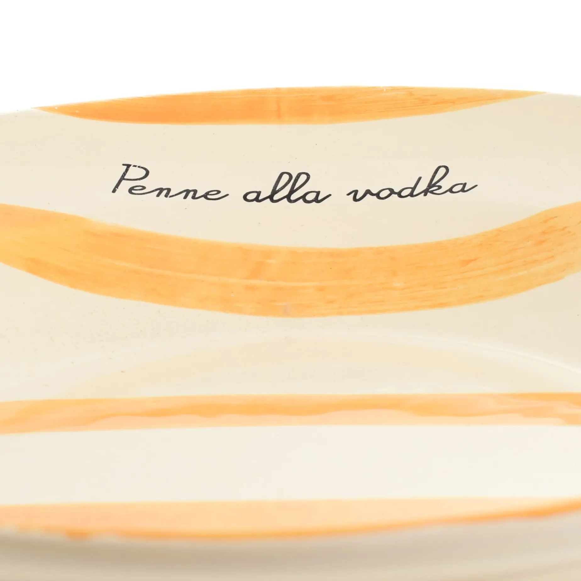 Puglia "Penne Alla Vodka" Yellow Stripe Pasta Bowl, 29cm