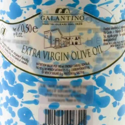 Puglian Extra Virgin Olive Oil in Light Blue Splatter Ceramic Bottle, 500ml