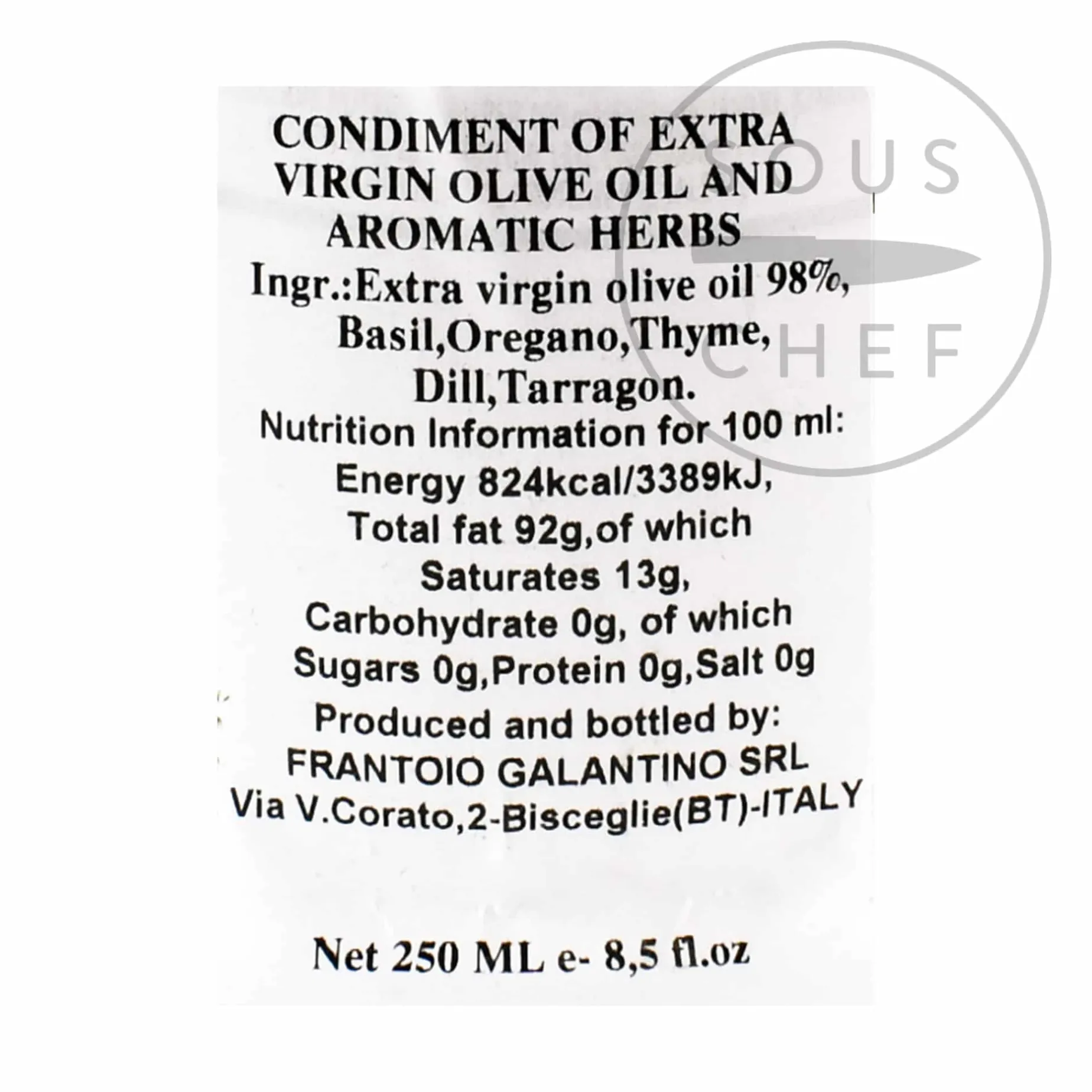 Puglian Olive Oil with Mixed Herbs in Terracotta Bottle, 250ml