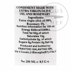 Puglian Olive Oil with Rosemary in Terracotta Bottle, 250ml