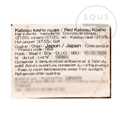 Red Kabosu Citrus Kosho, 50g